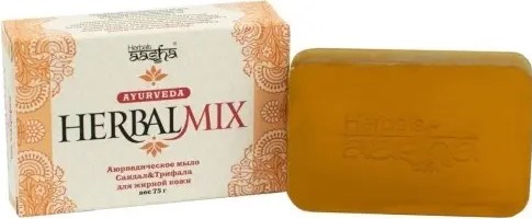 AASHA HERBALS МЫЛО АЮРВЕДИЧЕСКОЕ САНДАЛ И ТРИФАЛА ДЛЯ ЖИРНОЙ КОЖИ КОСМЕТИЧЕСКОЕ МЫЛО 75 Г №1