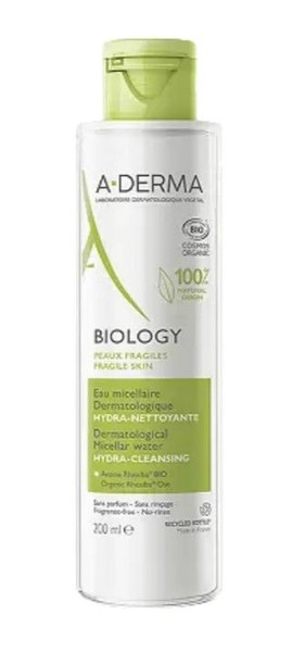 A-DERMA BIOLOGY ВОДА МИЦЕЛЛЯРНАЯ ДЛЯ ХРУПКОЙ КОЖИ ДЕРМАТОЛОГИЧЕСКАЯ ВОДА МИЦЕЛЛЯРНАЯ  200 МЛ №1