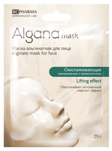 ALGANA МАСКА Д/ЛИЦА АЛЬГИНАТНАЯ ОМОЛАЖ МИНЕРАЛЬНАЯ С МИОКСИНОЛОМ МАСКА ДЛЯ ЛИЦА 25 Г №1