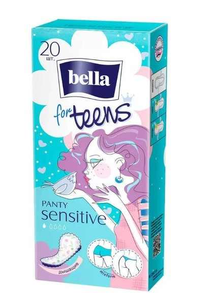 BELLA FOR TEENS ПРОКЛАДКИ ЕЖЕДНЕВНЫЕ PANTY SENSITIVE ПРОКЛАДКИ ЖЕНСКИЕ ГИГИЕНИЧЕСКИЕ ЕЖЕДНЕВНЫЕ №20
