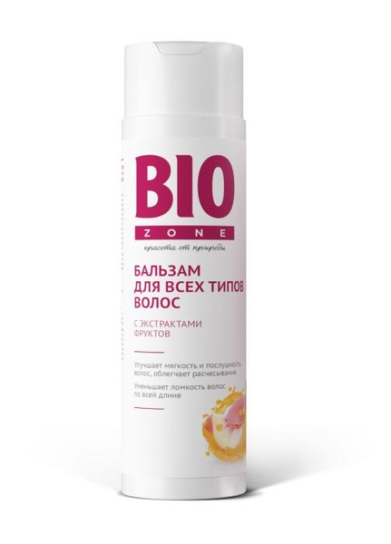 BIOZONE/БИОЗОН БАЛЬЗАМ Д/ВСЕХ ТИПОВ ВОЛОС С ЭКСТРАКТАМИ ФРУКТОВ БАЛЬЗАМ ДЛЯ ВОЛОС  250 МЛ №1