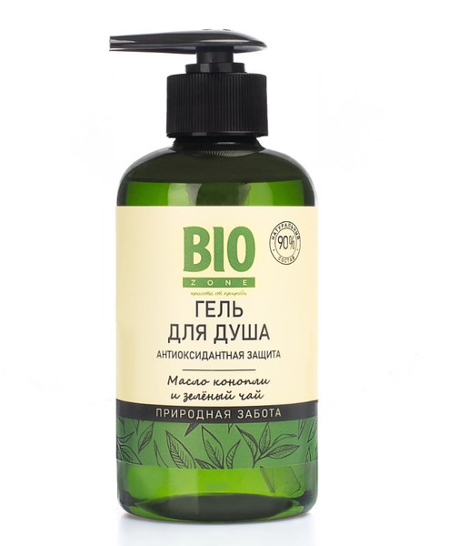 BIOZONE/БИОЗОН ГЕЛЬ Д/ДУША АНТИОКСИДАНТНАЯ ЗАЩИТА МАСЛО КОНОПЛИ/ЗЕЛЕНЫЙ ЧАЙ ГЕЛЬ ДЛЯ ДУША  300 МЛ №1