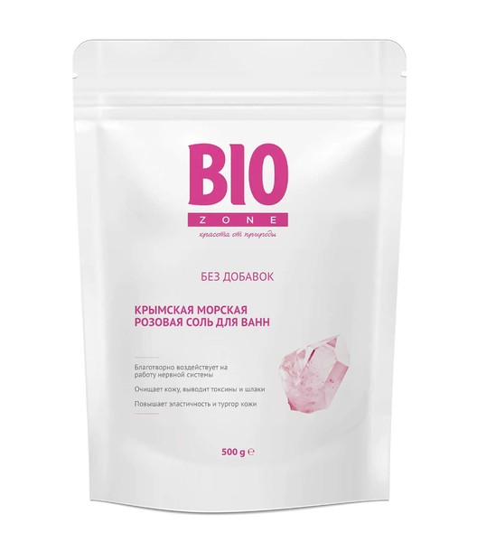BIOZONE/БИОЗОН СОЛЬ Д/ВАНН КРЫМСКАЯ МОРСКАЯ РОЗОВАЯ ПРИРОДНАЯ БЕЗ ДОБАВОК СОЛЬ ДЛЯ ВАННЫ  500 Г №1