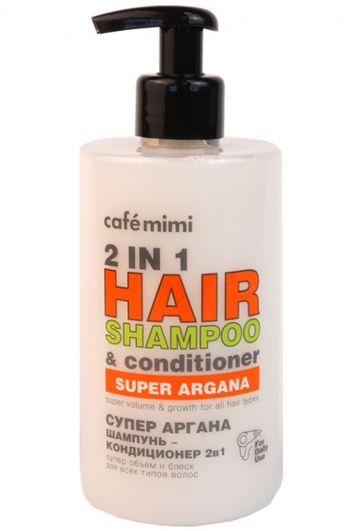 CAFE MIMI SUPER FRUIT SUPER ARGANA ШАМПУНЬ-КОНДИЦИОНЕР Д/ВОЛОС СУПЕР АРГАНА 2 В 1 ШАМПУНЬ-КОНДИЦИОНЕР 450 МЛ №1