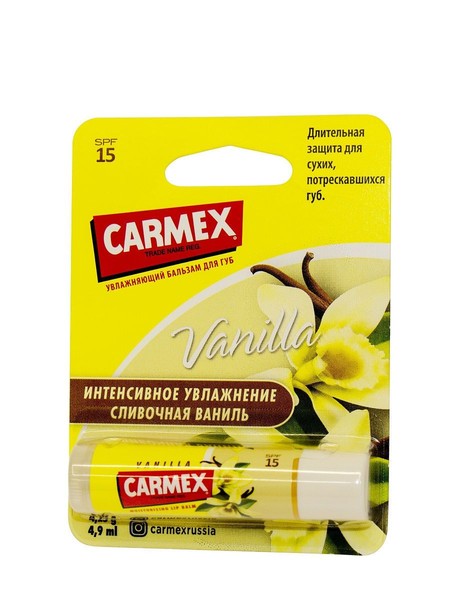 CARMEX БАЛЬЗАМ Д/ГУБ С АРОМАТОМ ВАНИЛИ SPF 15 КОСМЕТИЧЕСКИЙ БАЛЬЗАМ 4,25 Г №1