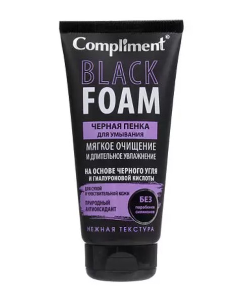 COMPLIMENT BLACK FOAM ЧЕРНАЯ ПЕНКА Д/УМЫВ МЯГК ОЧИЩ И УВЛАЖ ПЕНКА ДЛЯ УМЫВАНИЯ 165 МЛ №1
