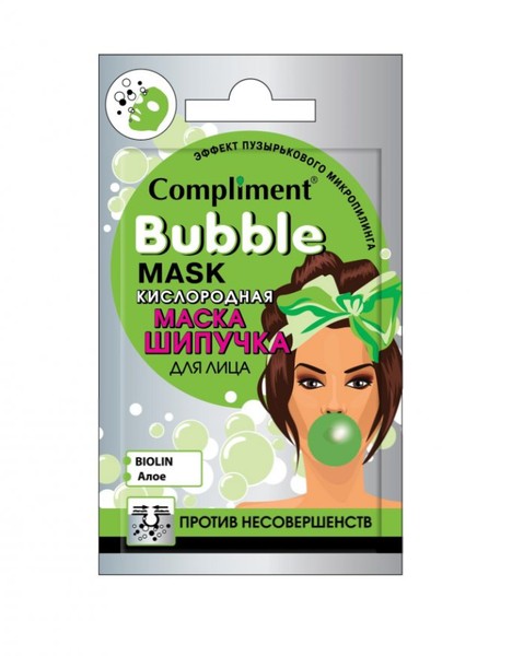 COMPLIMENT BUBBLE MASK МАСКА-ШИПУЧКА Д/ЛИЦА ПРОТИВ НЕСОВЕРШЕНСТВ МАСКА ДЛЯ ЛИЦА 7 МЛ №1