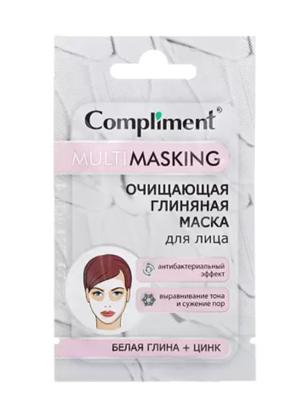COMPLIMENT MULTIMASKING МАСКА Д/ЛИЦА ОЧИЩАЮЩАЯ БЕЛАЯ ГЛИНА/ЦИНК МАСКА ДЛЯ ЛИЦА 7 МЛ №1