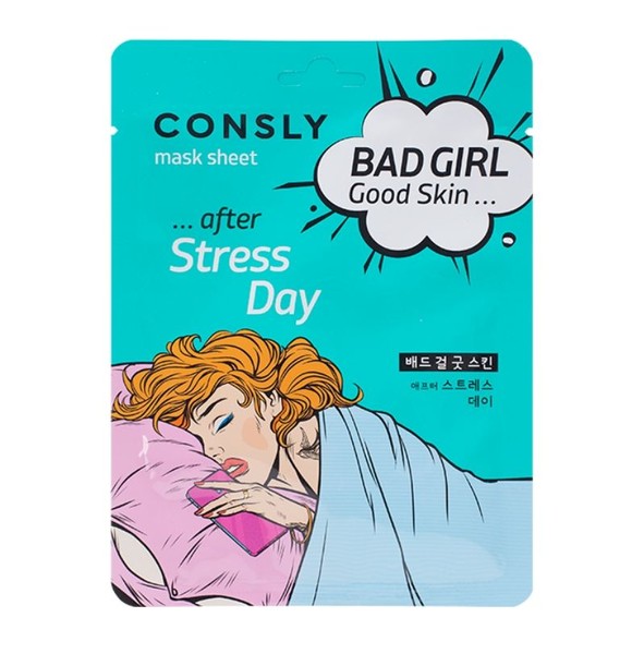 CONSLY BAD GIRL GOOD SKIN МАСКА Д/ЛИЦА ТКАН ПОСЛЕ ТЯЖЕЛОГО ДНЯ МАСКА ТКАНЕВАЯ 23 МЛ №1