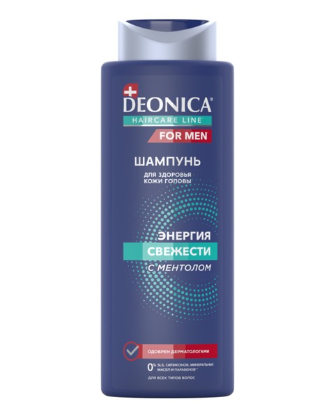 DEONICA FOR MEN ШАМПУНЬ Д/ВОЛОС ЭНЕРГИЯ СВЕЖЕСТИ С ОХЛАЖДАЮЩИМ ЭФФЕКТОМ МУЖСКОЙ ШАМПУНЬ ДЛЯ ВОЛОС 380 МЛ №1