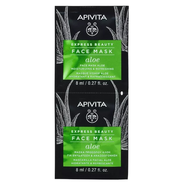 APIVITA EXPRESS BEAUTY МАСКА Д/ЛИЦА С АЛОЭ УВЛАЖНЯЮЩАЯ/ОСВЕЖАЮЩАЯ МАСКА ДЛЯ ЛИЦА 8 МЛ №2