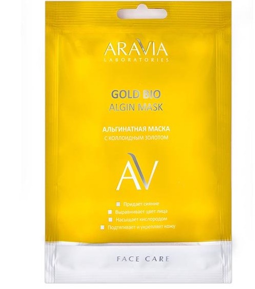 ARAVIA LABORATORIES МАСКА Д/ЛИЦА АЛЬГИНАТНАЯ С КОЛЛОИДНЫМ ЗОЛОТОМ МАСКА ДЛЯ ЛИЦА 30 Г №1