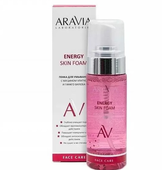 ARAVIA LABORATORIES ПЕНКА Д/УМЫВАНИЯ С МУЦИНОМ УЛИТКИ И ГИНКГО БИЛОБА ПЕНКА ДЛЯ УМЫВАНИЯ 150 МЛ №1