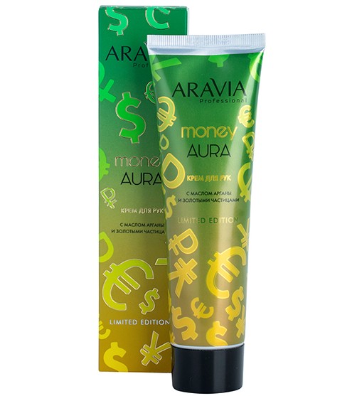 ARAVIA PROFESSIONAL КРЕМ Д/РУК MONEY AURA С МАСЛОМ АРГАНЫ И ЗОЛОТЫМИ ЧАСТИЦАМИ КРЕМ ДЛЯ РУК 100 МЛ №1