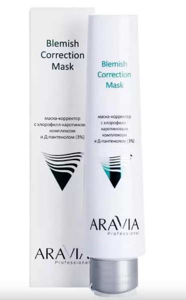 ARAVIA PROFESSIONAL МАСКА-КОРРЕКТОР П/НЕСОВЕРШЕНСТВ С ХЛОРОФИЛЛ-КАРОТИНОВЫМ КОМПЛЕКСОМ И Д-ПАНТЕНОЛОМ 3% МАСКА ДЛЯ ЛИЦА 100 МЛ №1