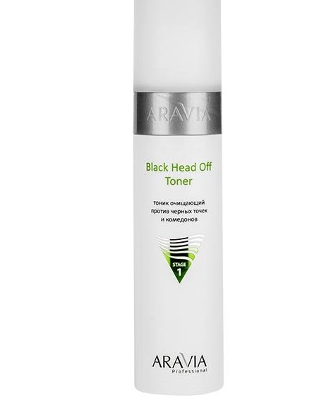 ARAVIA PROFESSIONAL BLACK HEAD OFF ТОНИК П/ЧЕРНЫХ ТОЧЕК И КОМЕДОНОВ ОЧИЩАЮЩ ДЛЯ ЖИРН/ПРОБЛЕМ КОЖИ ТОНИК ДЛЯ ЛИЦА 250 МЛ №1
