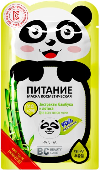 BEAUTY CARE МАСКА ТКАНЕВАЯ ДЛЯ ЛИЦА ПИТАТЕЛЬНАЯ ПАНДА КОСМЕТИЧЕСКАЯ МАСКА 25 МЛ №1