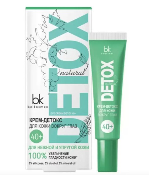 BELKOSMEX DETOX NATURAL КРЕМ-ДЕТОКС Д/КОЖИ ВОКРУГ ГЛАЗ 40+ УВЕЛИЧЕНИЕ ГЛАДКОСТИ КОЖИ КРЕМ ДЛЯ ВЕК 25 Г №1