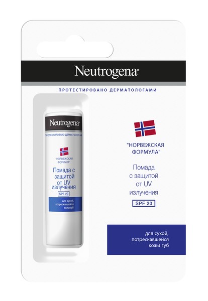 NEUTROGENA НОРВЕЖ ФОРМУЛА БАЛЬЗАМ-ПОМАДА Д/ГУБ SPF 20 БАЛЬЗАМ ДЛЯ ГУБ 4,8 Г №1