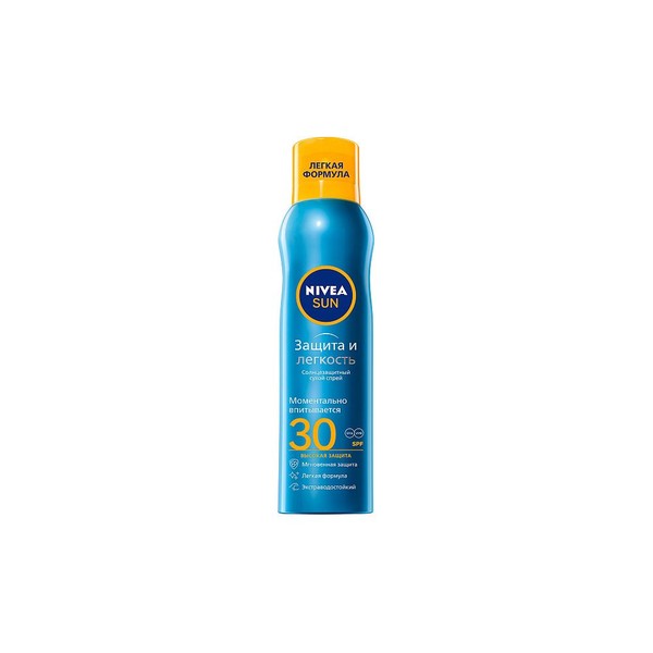 NIVEA SUN СПРЕЙ ЗАЩИТА И ЛЕГКОСТЬ SPF 30 СПРЕЙ ДЛЯ ТЕЛА 200 МЛ №1
