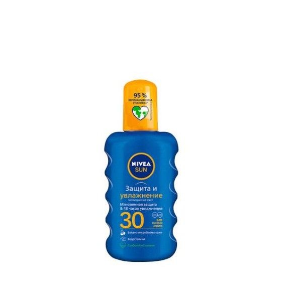 NIVEA SUN СПРЕЙ ЗАЩИТА И УВЛАЖНЕНИЕ SPF 30 СПРЕЙ ДЛЯ ТЕЛА 200 МЛ №1