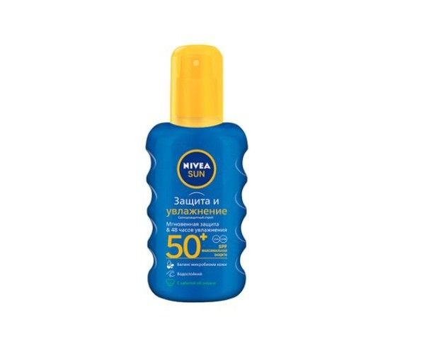 NIVEA SUN СПРЕЙ ЗАЩИТА И УВЛАЖНЕНИЕ SPF 50 СПРЕЙ ДЛЯ ТЕЛА 200 МЛ №1