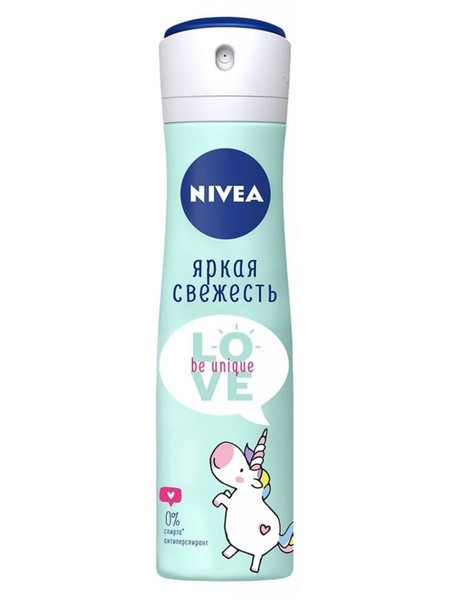 NIVEA LOVE BE UNIQUE ДЕЗОДОРАНТ-АНТИПЕРСПИРАНТ СПРЕЙ ЯРКАЯ СВЕЖЕСТЬ ДЕЗОДОРАНТ-СПРЕЙ 150 МЛ №1