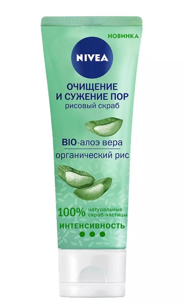 NIVEA СКРАБ Д/ЛИЦА РИСОВЫЙ ОЧИЩЕНИЕ И СУЖЕНИЕ ПОР БИО-АЛОЭ ВЕРА СКРАБ ДЛЯ ЛИЦА 75 МЛ №1