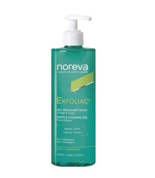 NOREVA EXFOLIAC ГЕЛЬ Д/ЛИЦА И ТЕЛА МЯГКИЙ ОЧИЩАЮЩИЙ КОСМЕТИЧЕСКИЙ ГЕЛЬ  400 МЛ №1