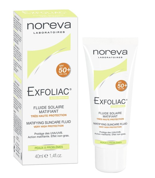 NOREVA EXFOLIAC ЭМУЛЬСИЯ МАТИРУЮЩАЯ СОЛНЦЕЗАЩИТ SPF 50+ ЭМУЛЬСИЯ  40 МЛ №1