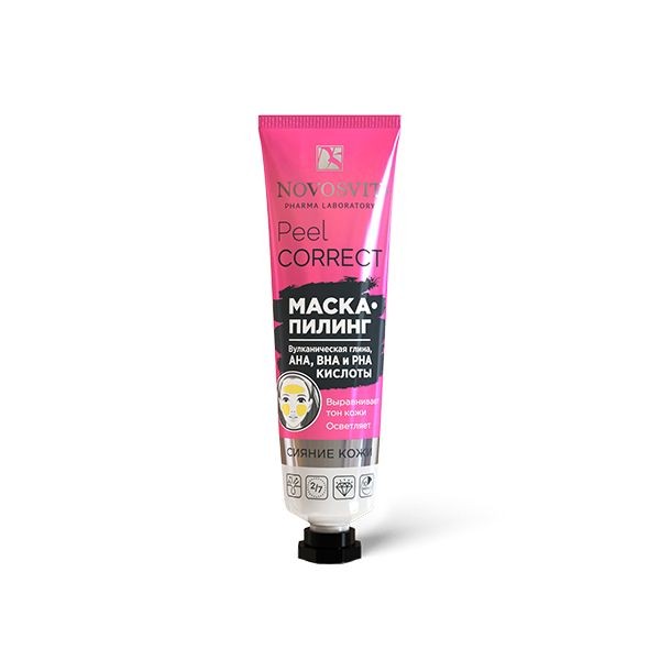 NOVOSVIT PEEL CORRECT МАСКА-ПИЛИНГ Д/ЛИЦА ВУЛКАНИЧЕСКАЯ ГЛИНА МАСКА ДЛЯ ЛИЦА 40 МЛ №1