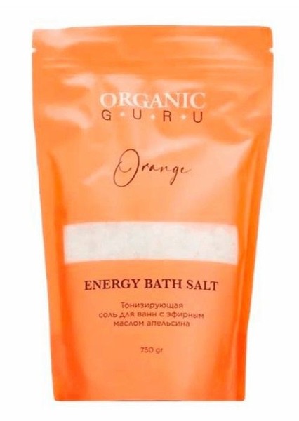 ORGANIC GURU СОЛЬ Д/ВАНН ТОНИЗИРУЮЩАЯ С ЭФИРНЫМ МАСЛОМ АПЕЛЬСИНА СОЛЬ ДЛЯ ВАННЫ  750 Г №1