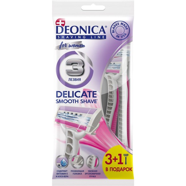 DEONICA FOR WOMEN БРИТВА ОДНОРАЗОВАЯ 3 ЛЕЗВИЯ СТАНОК ДЛЯ БРИТЬЯ №4