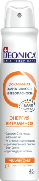DEONICA АНТИПЕРСПИРАНТ ЭНЕРГИЯ ВИТАМИНОВ ДЕЗОДОРАНТ 200 МЛ №1
