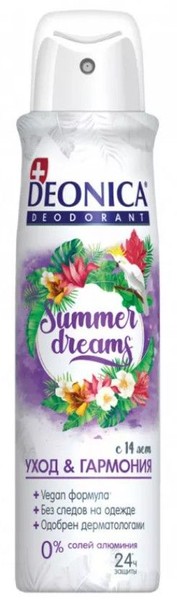 DEONICA АНТИПЕРСПИРАНТ SUMMER DREAMS ДЕЗОДОРАНТ 150 МЛ №1