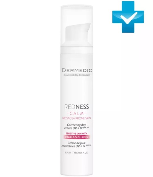 DERMEDIC REDNESS КРЕМ Д/ЛИЦА ДНЕВНОЙ КОРРЕКТ UV+IR SPF 20 Д/ЧУВСТВИТ КОЖИ С КУПЕРОЗОМ КРЕМ ДЛЯ ЛИЦА 40 МЛ №1