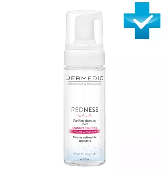 DERMEDIC REDNESS ПЕНКА Д/ЛИЦА ОЧИЩАЮЩАЯ УСПОКАИВАЮЩАЯ  ПЕНКА ДЛЯ УМЫВАНИЯ 150 МЛ №1