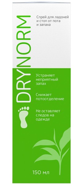 DRYNORM СПРЕЙ Д/ЛАДОНЕЙ И СТОП СПРЕЙ ДЛЯ НАРУЖНОГО ПРИМЕНЕНИЯ 150 МЛ №1
