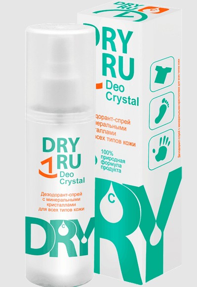 DRY RU DEO ДЕЗОДОРАНТ-СПРЕЙ С МИНЕРАЛЬНЫМИ КРИСТАЛЛАМИ ДЕЗОДОРАНТ 40 Г №1