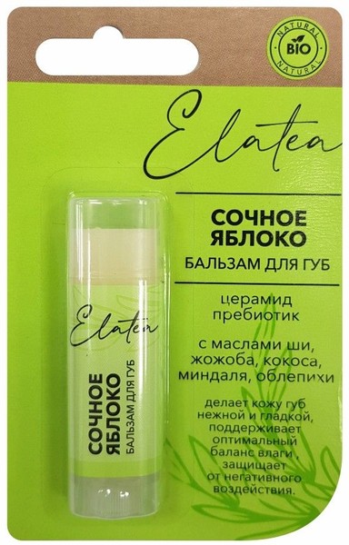 ELATEA БАЛЬЗАМ Д/ГУБ СОЧНОЕ ЯБЛОКО БАЛЬЗАМ ДЛЯ ГУБ  4,8 Г №1