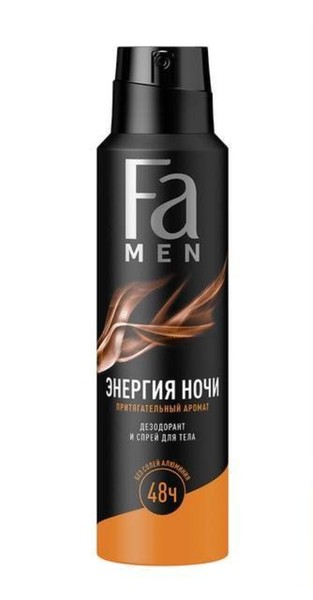FA MEN ДЕЗОДОРАНТ И СПРЕЙ ДЛЯ ТЕЛА ЭНЕРГИЯ НОЧИ ДЕЗОДОРАНТ-СПРЕЙ 150 МЛ №1