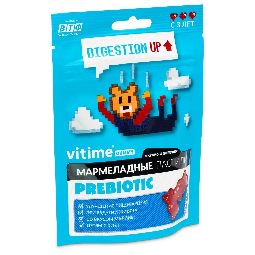VITIME ВИТАЙМ GUMMY 3+ ПРЕБИОТИК ПАСТИЛКИ ЖЕВАТЕЛЬНЫЕ [МАЛИНА]  2,5 Г №30