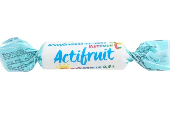 ACTIFRUIT/АКТИФРУТ ВИТАМИН С С САХАРОМ ТАБЛЕТКИ ЖЕВАТЕЛЬНЫЕ 25 МГ 2,5 Г №10