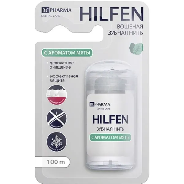 BC PHARMA HILFEN ЗУБНАЯ НИТЬ С АРОМАТОМ МЯТЫ ЗУБНАЯ НИТЬ 100 М №1