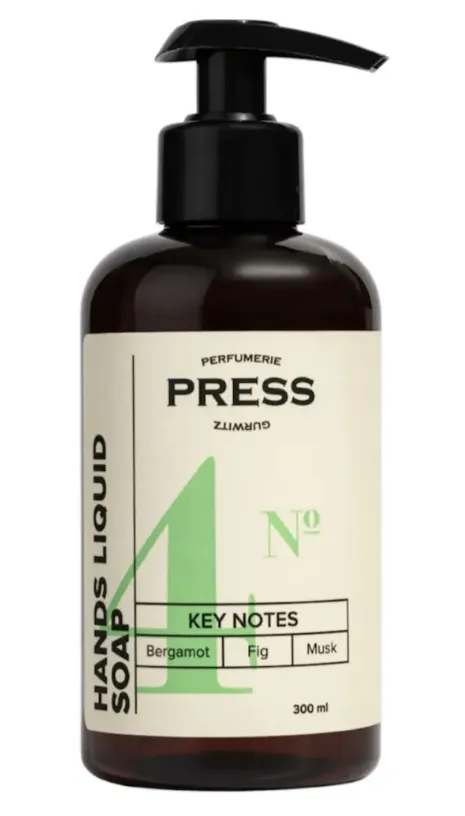 PRESS GURWITZ PERFUMERIE МЫЛО Д/РУК ЖИДКОЕ №4 БЕРГАМОТ/ИНЖИР/МУСКУС МЫЛО ЖИДКОЕ  300 МЛ №1