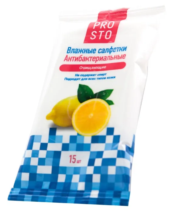 PROSTO САЛФЕТКИ ВЛАЖНЫЕ АНТИБАКТЕРИАЛЬНЫЕ  САЛФЕТКИ ВЛАЖНЫЕ ДЕТСКИЕ   №15