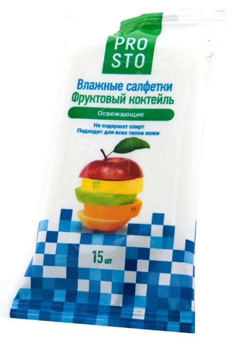 PROSTO САЛФЕТКИ ВЛАЖНЫЕ ОСВЕЖАЮЩИЕ САЛФЕТКИ ВЛАЖНЫЕ КОСМЕТИЧЕСКИЕ №15