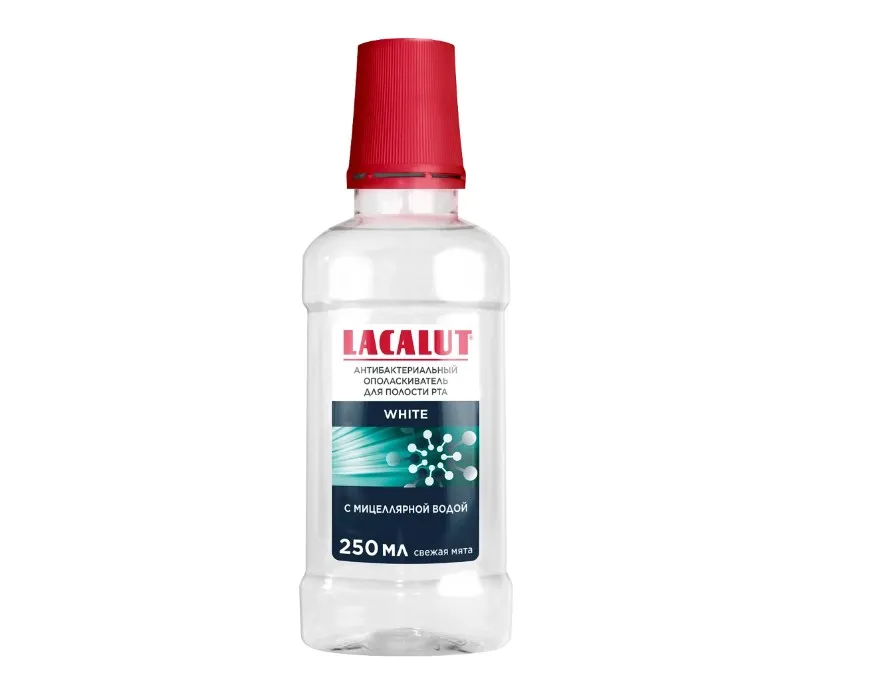 LACALUT WHITE ОПОЛАСКИВАТЕЛЬ Д/ПОЛОСТИ РТА АНТИБАКТЕРИАЛЬНЫЙ С МИЦЕЛЛЯРНОЙ ВОДОЙ ОПОЛАСКИВАТЕЛЬ ДЛЯ ПОЛОСТИ РТА 250 МЛ №1