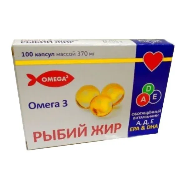 РЫБИЙ ЖИР С ВИТАМИНОМ А, Д, Е КАПСУЛЫ  370 МГ №100