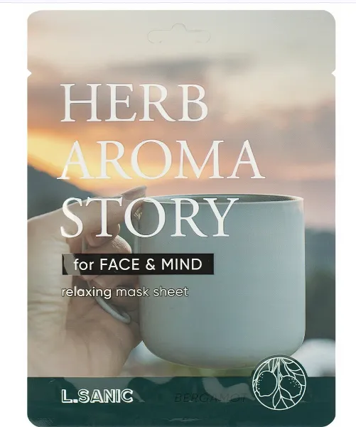 L.SANIC HERB AROMA STORY МАСКА ТКАНЕВАЯ Д/ЛИЦА С ЭКСТР БЕРГАМОТА/ЭФФЕКТОМ АРОМАТЕРАПИИ МАСКА ДЛЯ ЛИЦА  25 МЛ №1